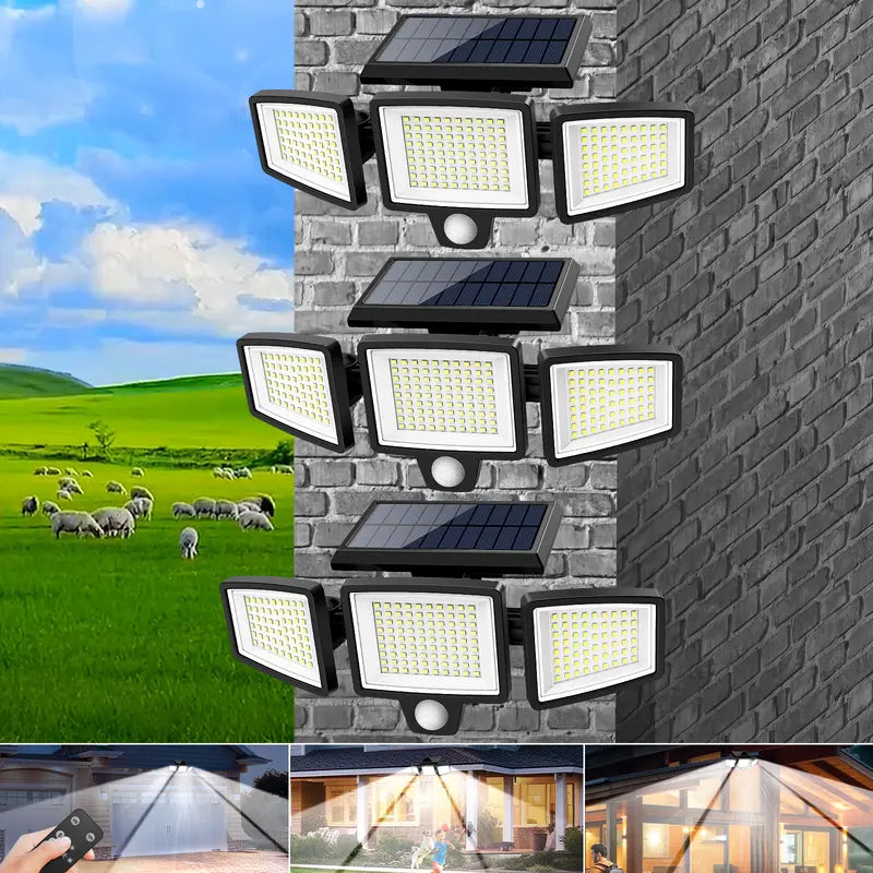 Ultra-Bright 2500LM 210-LED Solar Outdoor Motion Sensor Flood Lights