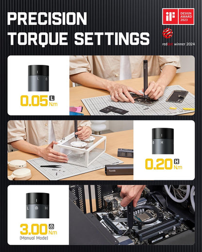 Precision Cordless Mini Electric Screwdriver Set with 50 Magnetic Bits
