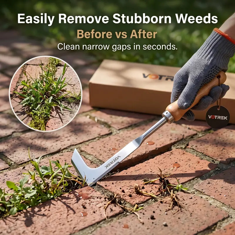 Crevice Weeder Tool - 3-Edge Stainless Steel Blade For Effortless Weed Removal