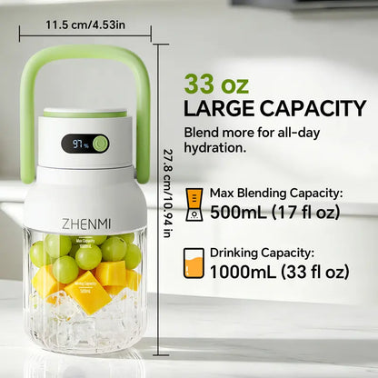 33oz Cordless Portable Blender & Ice Crushing Smoothie Maker