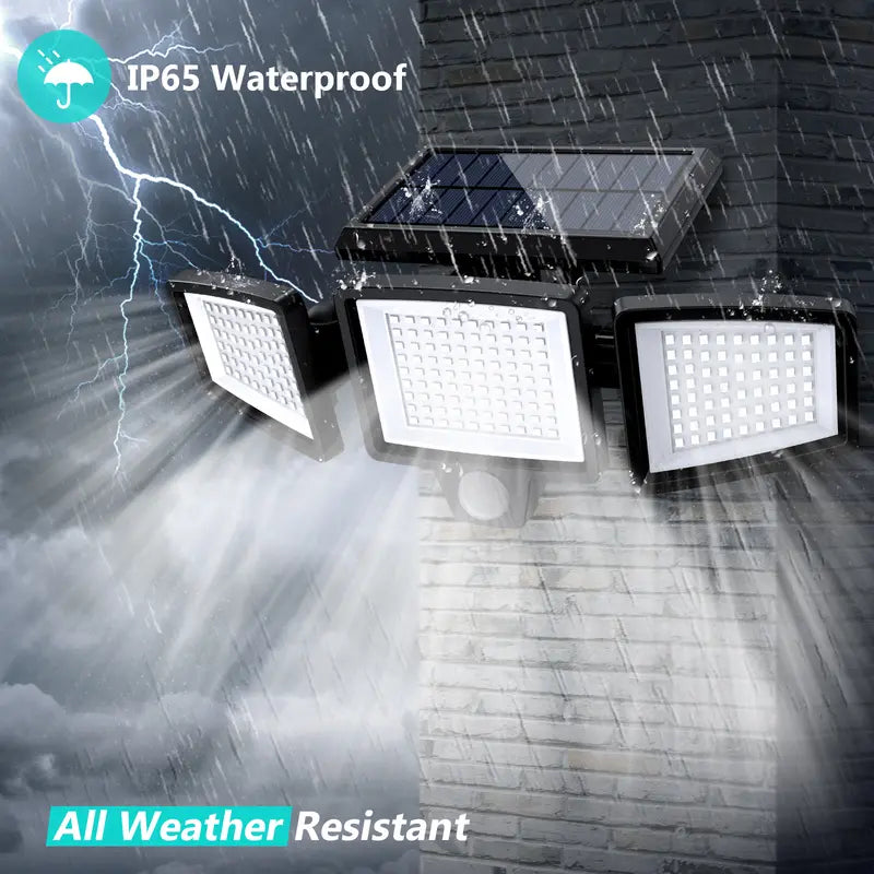 Ultra-Bright 2500LM 210-LED Solar Outdoor Motion Sensor Flood Lights