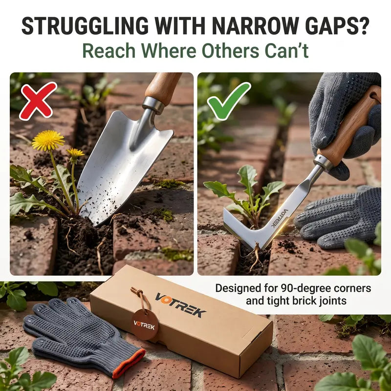 Crevice Weeder Tool - 3-Edge Stainless Steel Blade For Effortless Weed Removal