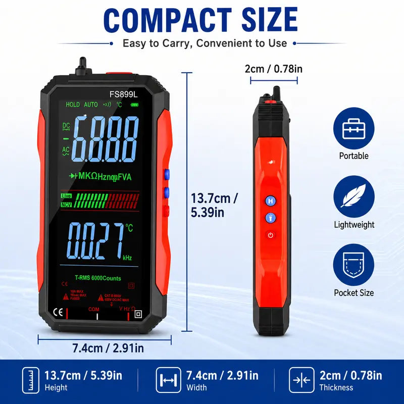 Digital Multimeter - True RMS Auto-Ranging For Fast Electrical Testing