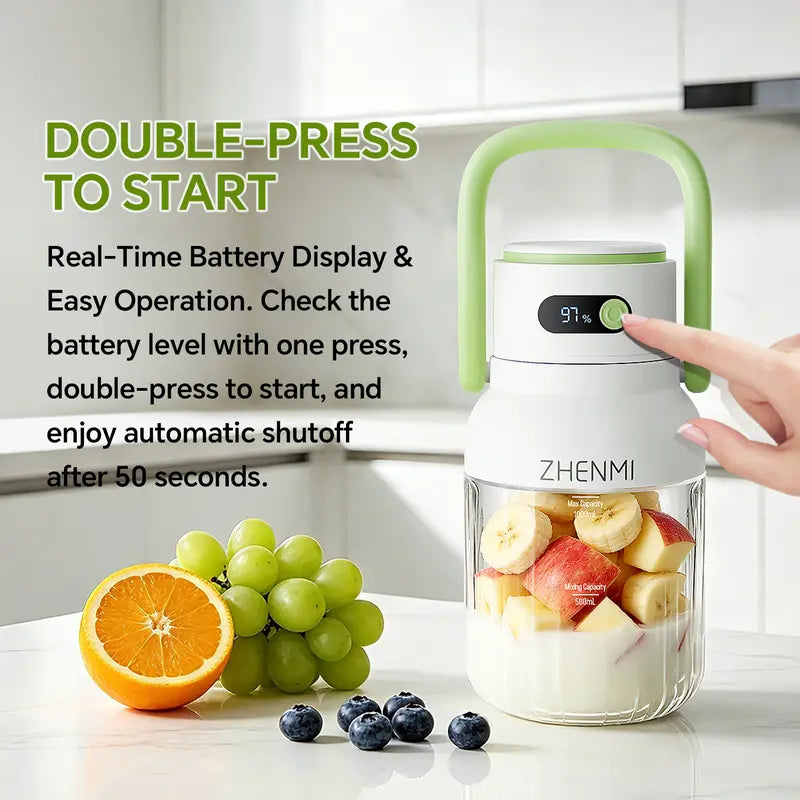 33oz Cordless Portable Blender & Ice Crushing Smoothie Maker