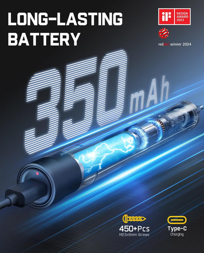 Precision Cordless Mini Electric Screwdriver Set with 50 Magnetic Bits