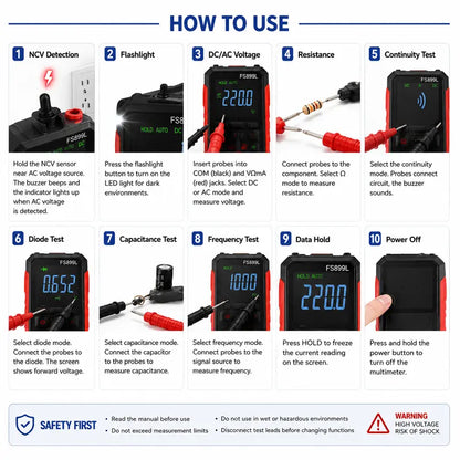 Digital Multimeter - True RMS Auto-Ranging For Fast Electrical Testing