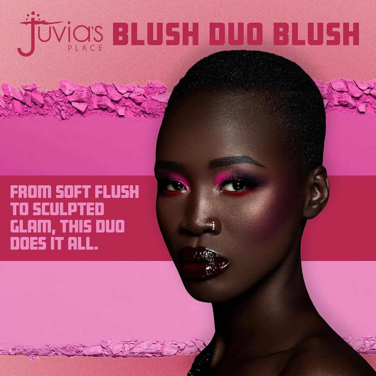 Dual-Shade Powder Blush Palette for All Skin Tones