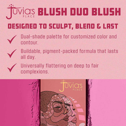 Dual-Shade Powder Blush Palette for All Skin Tones