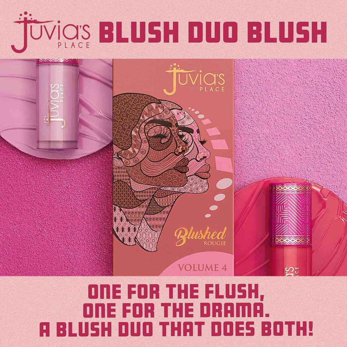 Dual-Shade Powder Blush Palette for All Skin Tones
