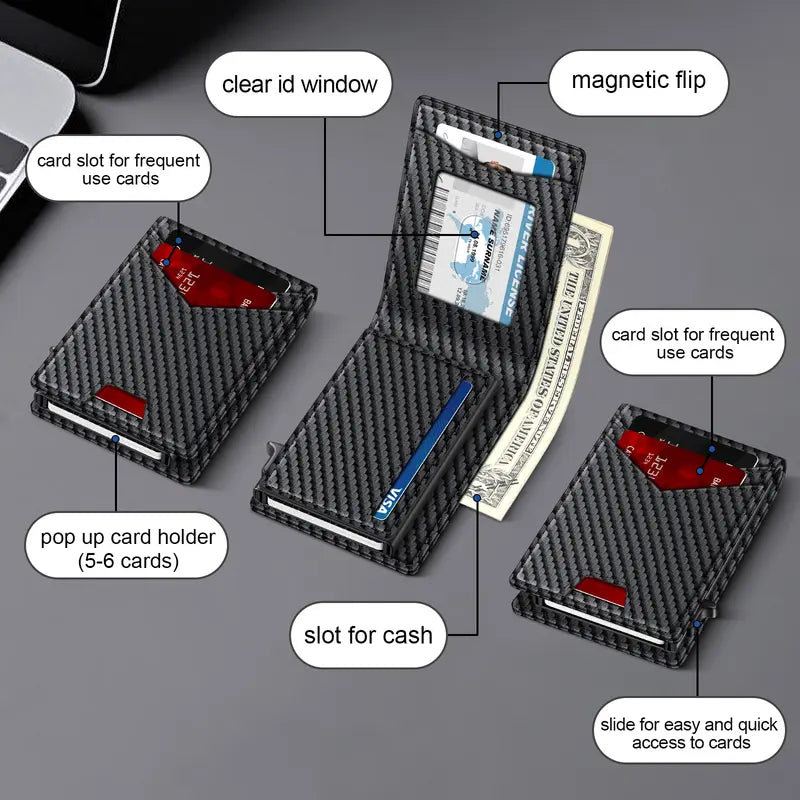 Ultra-Slim Pop-Up Wallet With RFID Blocking