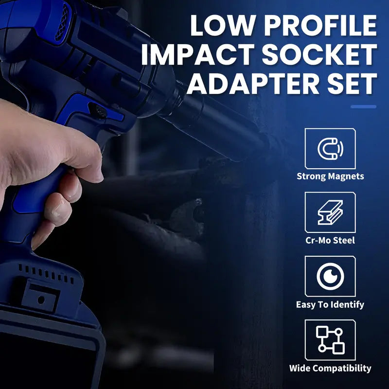 2026 Upgraded Low Profile Impact Socket Adapter & Ratchet Reducer Set